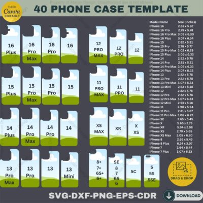 DIY Phone Case Templates - Editable Canva Drag And Drop - phone Sublimation - Blank Template 318