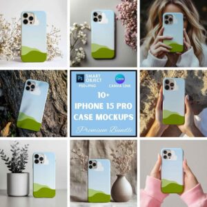 Iphone 15 Pro Case Mockup | Phone Case Mockup | Iphone Mockups | Printify Mockups | Canva and PSD Template