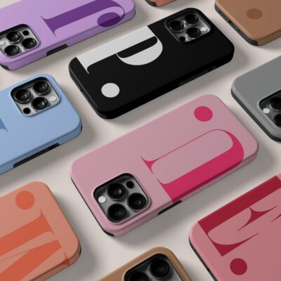 Personalised Large Initial Phone Case For iPhone 16 15 14 13 12 11 Pro Max, Samsung Galaxy S23 Ultra Custom Case, iPhone 8 Plus MagSafe Case