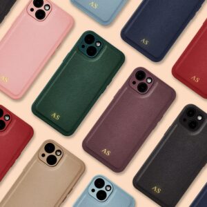 Personalised Phone Case | iPhone 16 Case | iPhone 15 | iPhone 14 | iPhone 13 | iPhone 12, 11 | Plus Pro Max | Embossed Initials on Leather