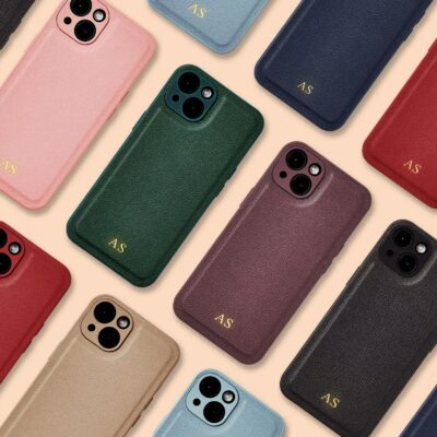 Personalised Phone Case | iPhone 16 Case | iPhone 15 | iPhone 14 | iPhone 13 | iPhone 12, 11 | Plus Pro Max | Embossed Initials on Leather