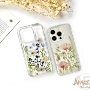 Real pressed flower phone case for iPhone 16e 16 15 14 13 12 pro max resin case, Google Pixel 7 8 9 pro 9A,Samsung S24 S23 S25 Ultra A16 A56